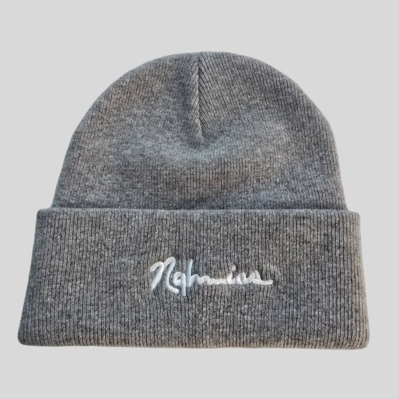 Nahmias Cursive Logo Beanie – Gray – 100% Wool – NWOT - MSRP $258 - Picture 1 of 4